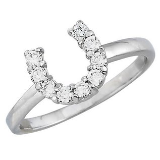 AWST STERLING SILVER & CUBIC ZIRCONIA HORSESHOE RING