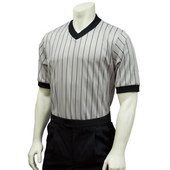 Smitty Smitty Basketball Officials V-Neck Grey w/ Black Pinstripes