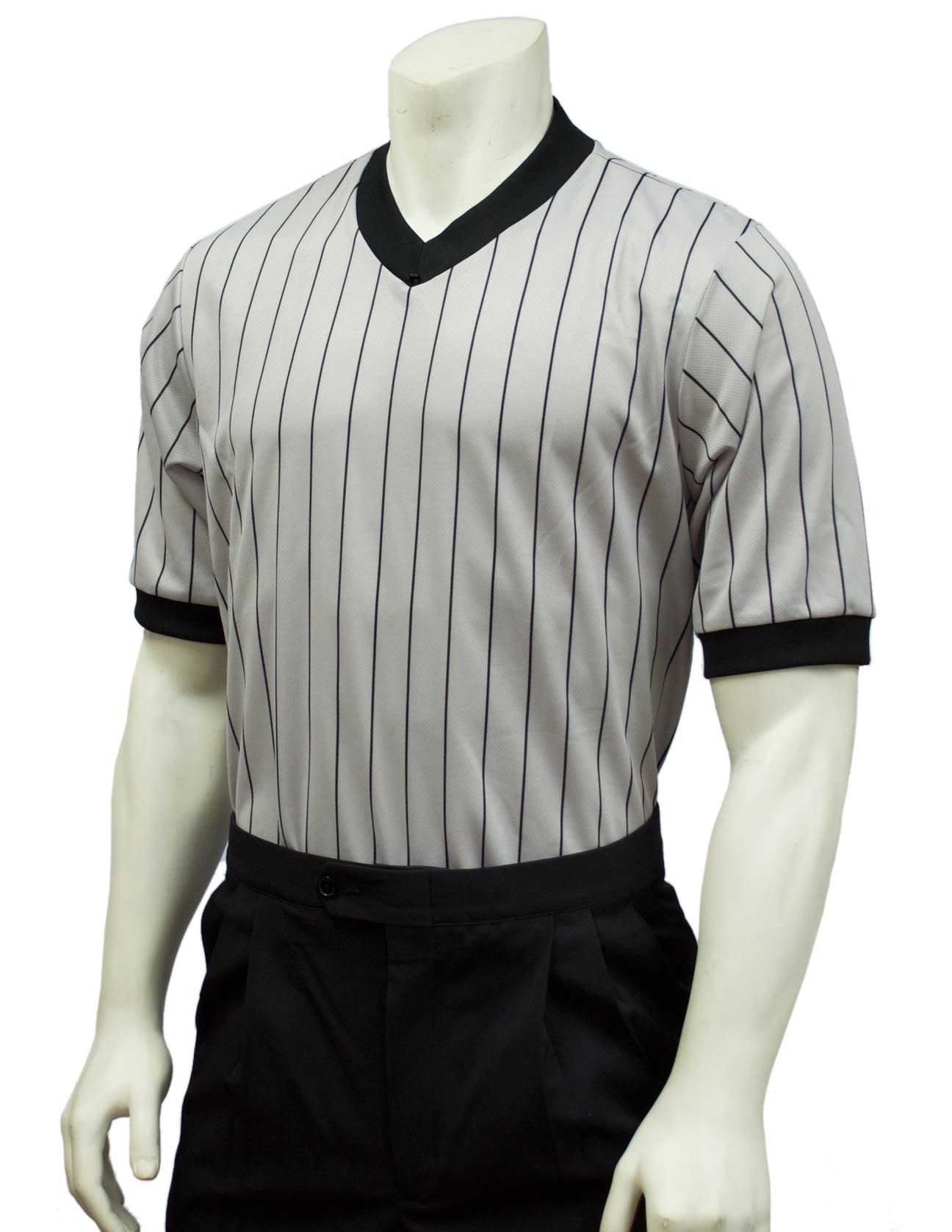 Smitty Smitty Basketball Officials V-Neck Grey w/ Black Pinstripes