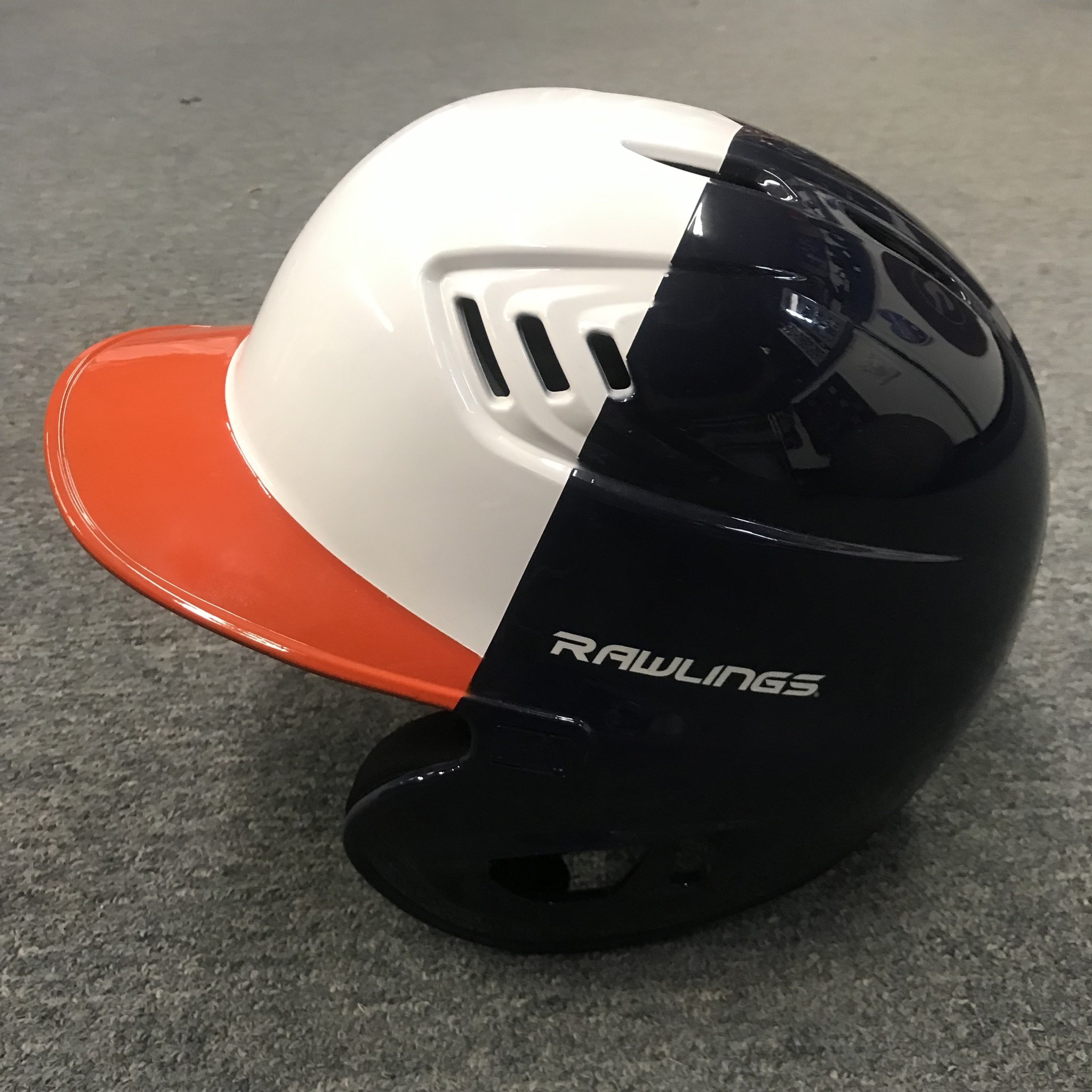 Rawlings Custom Painted Helmet - navy/white/orange - Medium