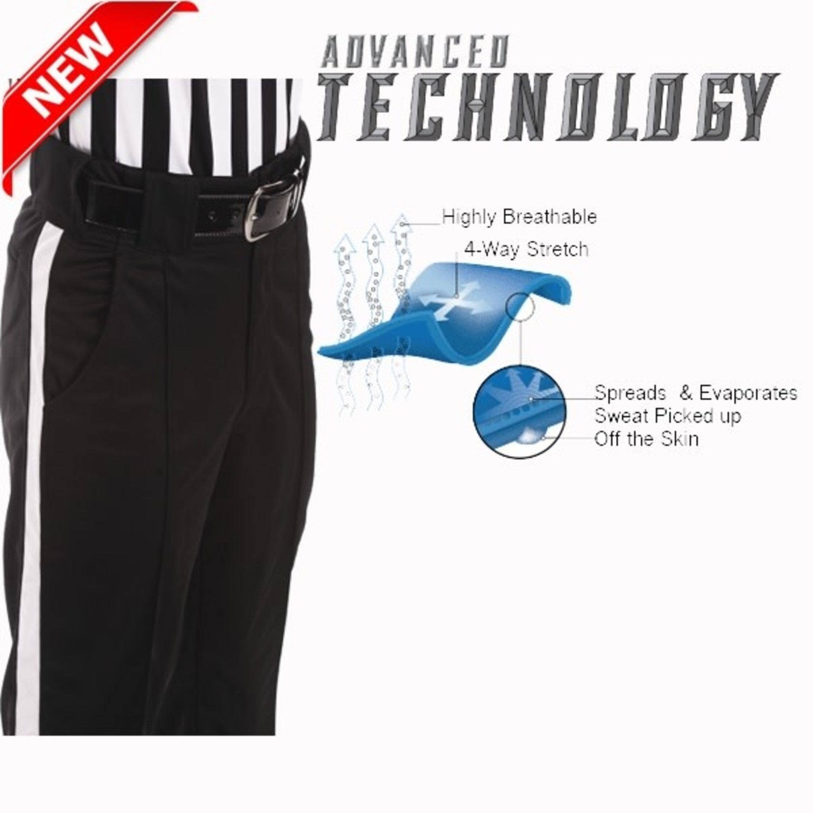 Smitty Smitty 4-Way Stretch Black w/ White Stripe Tapered Fit Pant