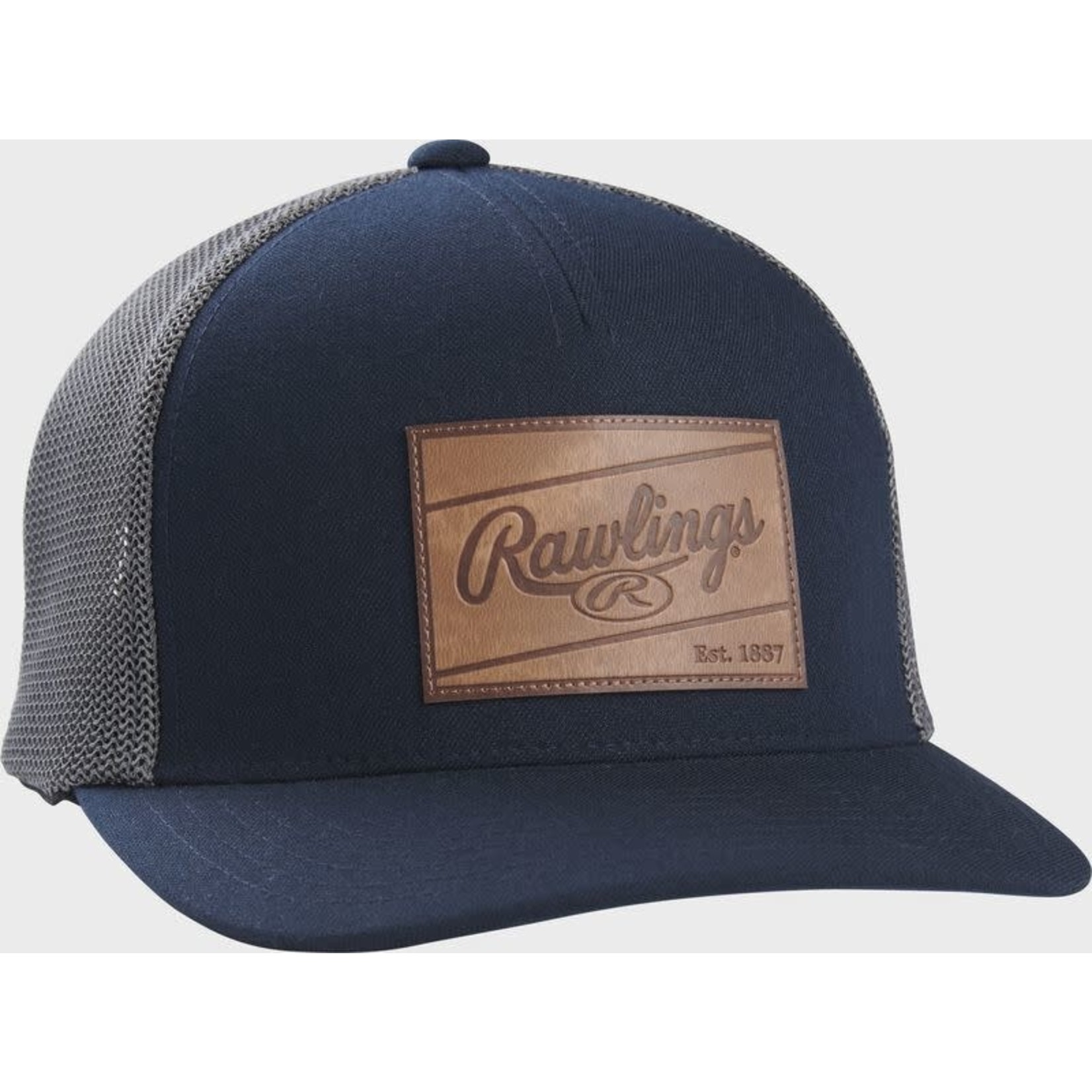 Rawlings Leather Patch Mesh Snap Back Trucker