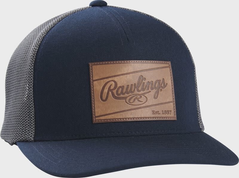 Rawlings Leather Patch Mesh Snap Back Trucker