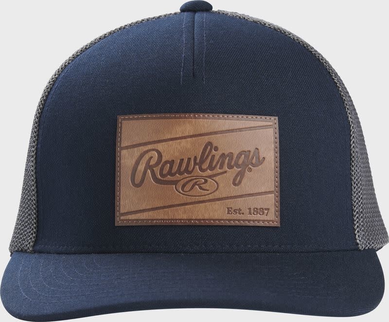 Rawlings Leather Patch Mesh Snap Back Trucker