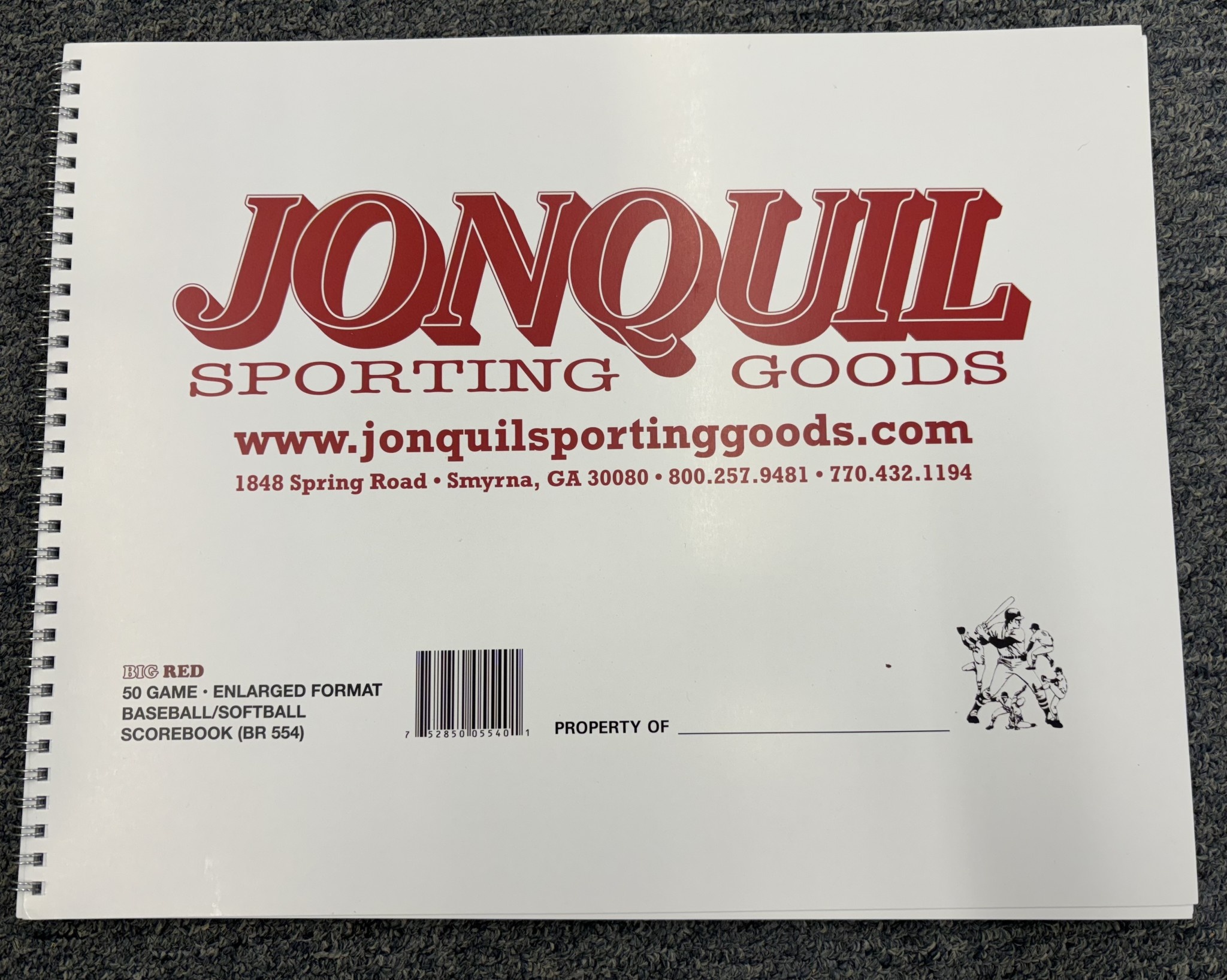 Big Red Baseball Scorebook 12 Space Enlarged Format (14” x 11”)