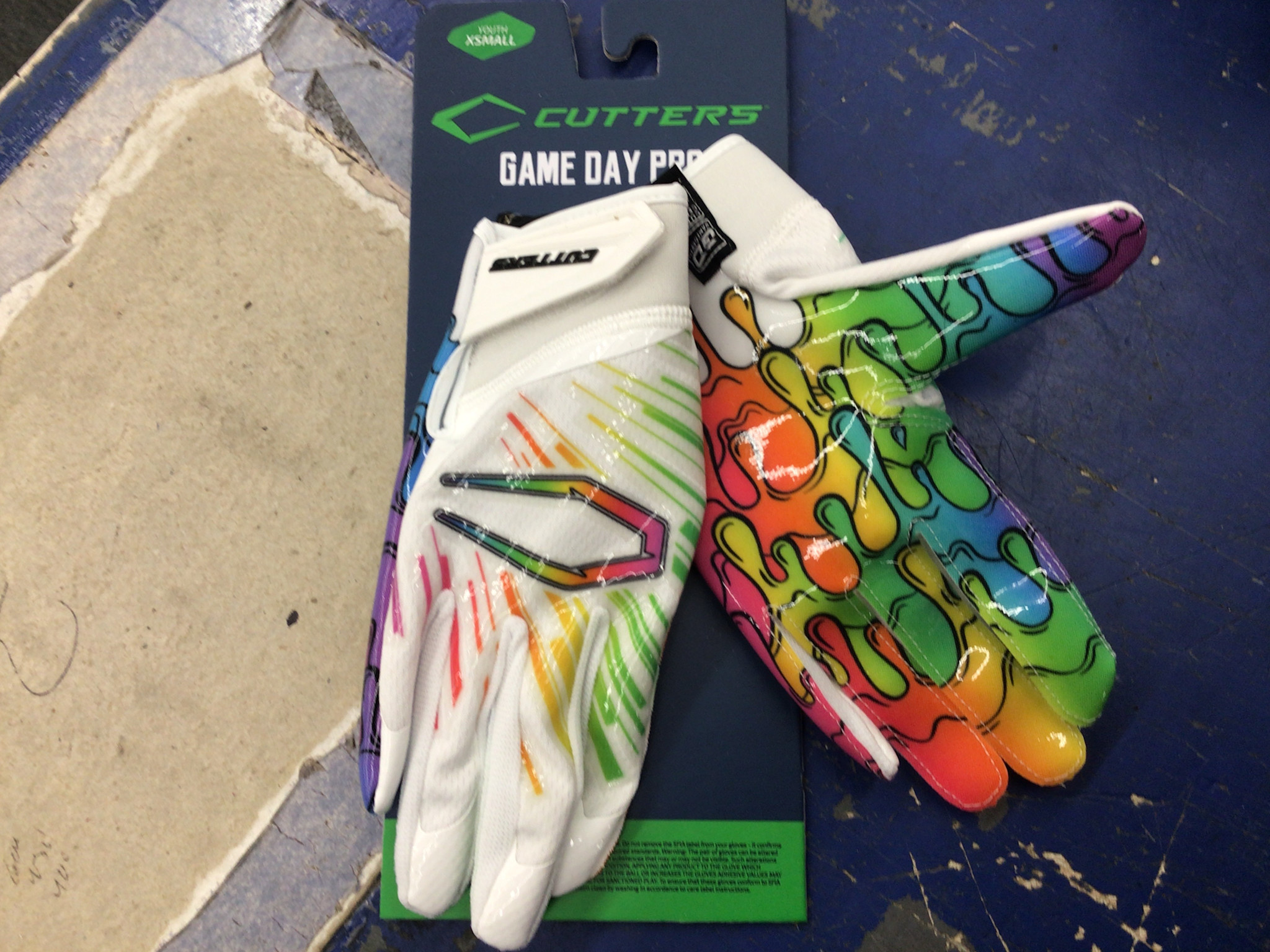Cutters Cutters Game Day Pro Receiver Gloves Youth Multi Drip