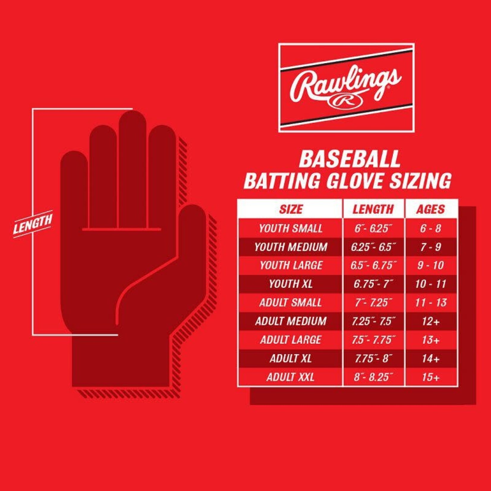 Rawlings Rawlings Workhorse Batting Gloves w/ Compression Strap