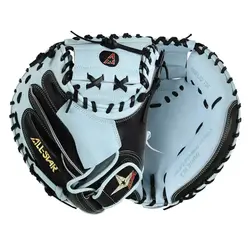 All-Star All Star Pro Elite Catchers Mitt Limited Edition Black/Sky Blue 34 Inch