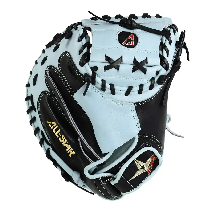 All-Star All Star Pro Elite Catchers Mitt Limited Edition Black/Sky Blue 34 Inch