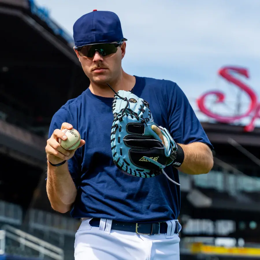 All-Star All Star Pro Elite Catchers Mitt Limited Edition Black/Sky Blue 34 Inch