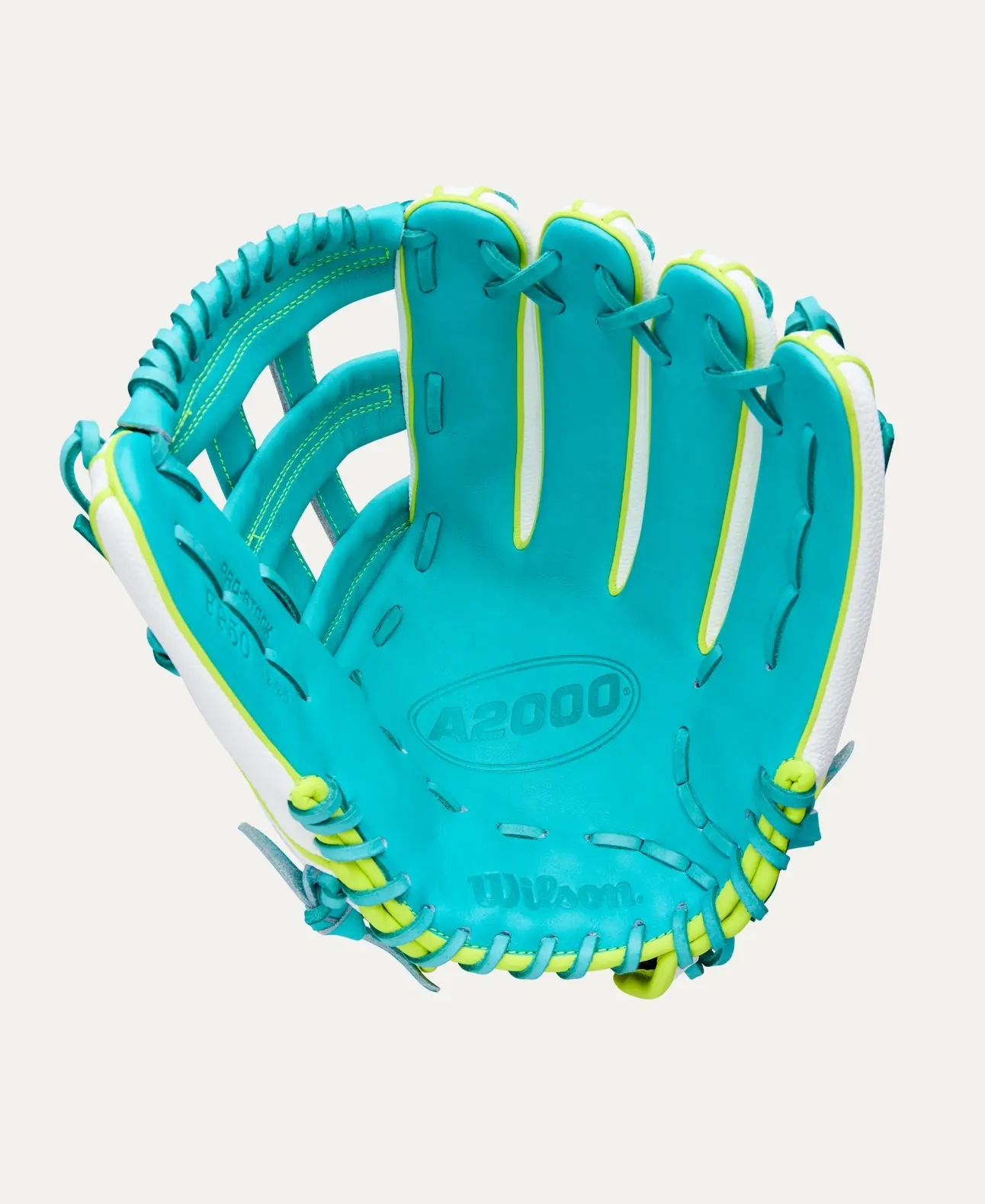 Wilson 2026 Spring A2000FP FP50 White/Teal/Optic Yellow 12.25" RHT