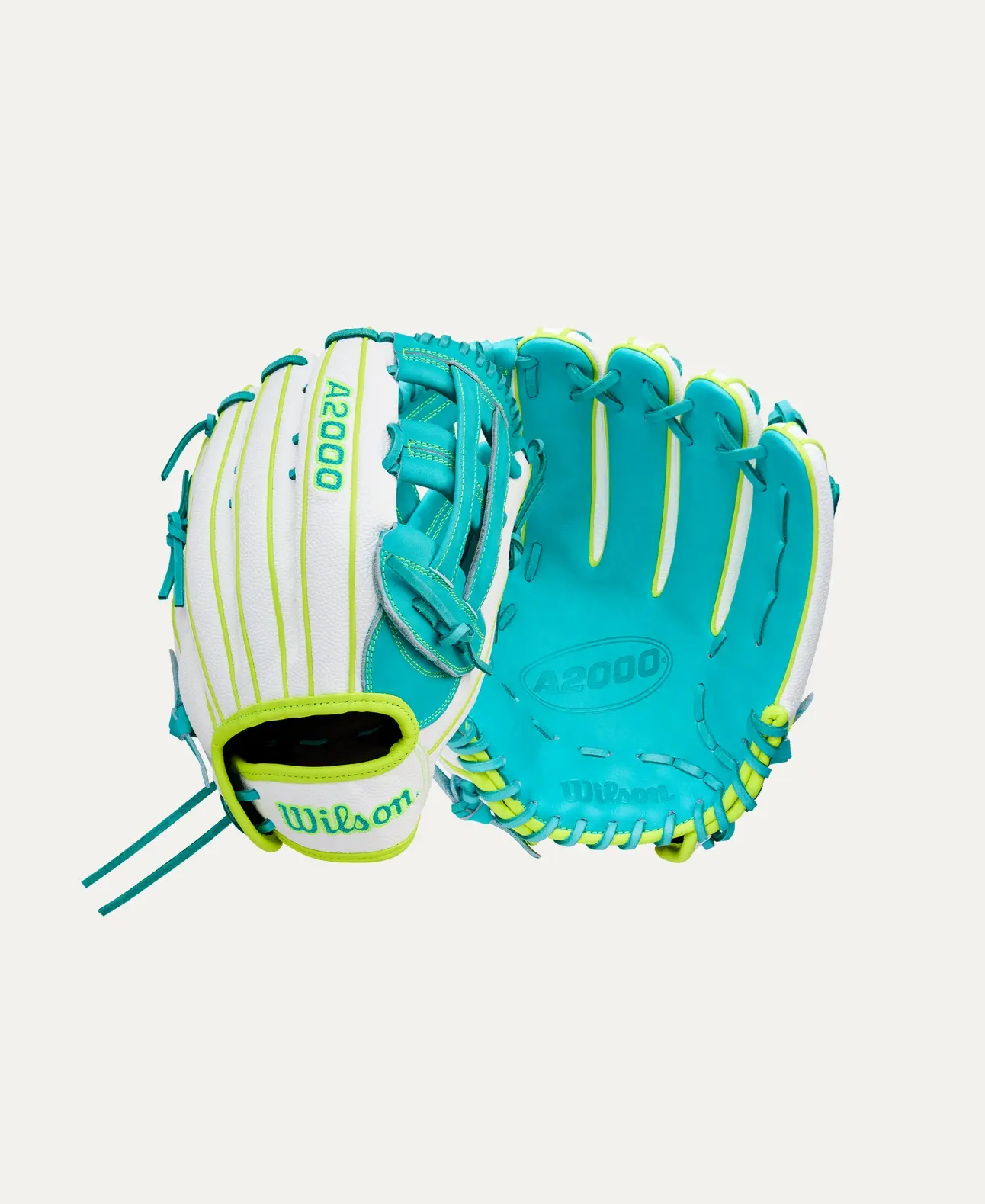 Wilson 2026 Spring A2000FP FP50 White/Teal/Optic Yellow 12.25" RHT