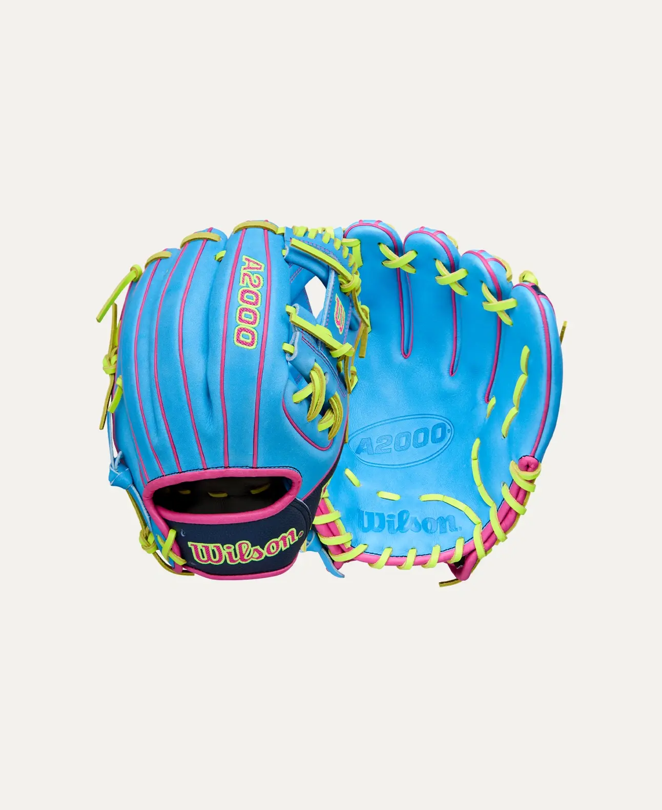 Wilson 2026 Spring A2000 1786 Sky Blue/Navy/Optic Yellow 11.5" RHT