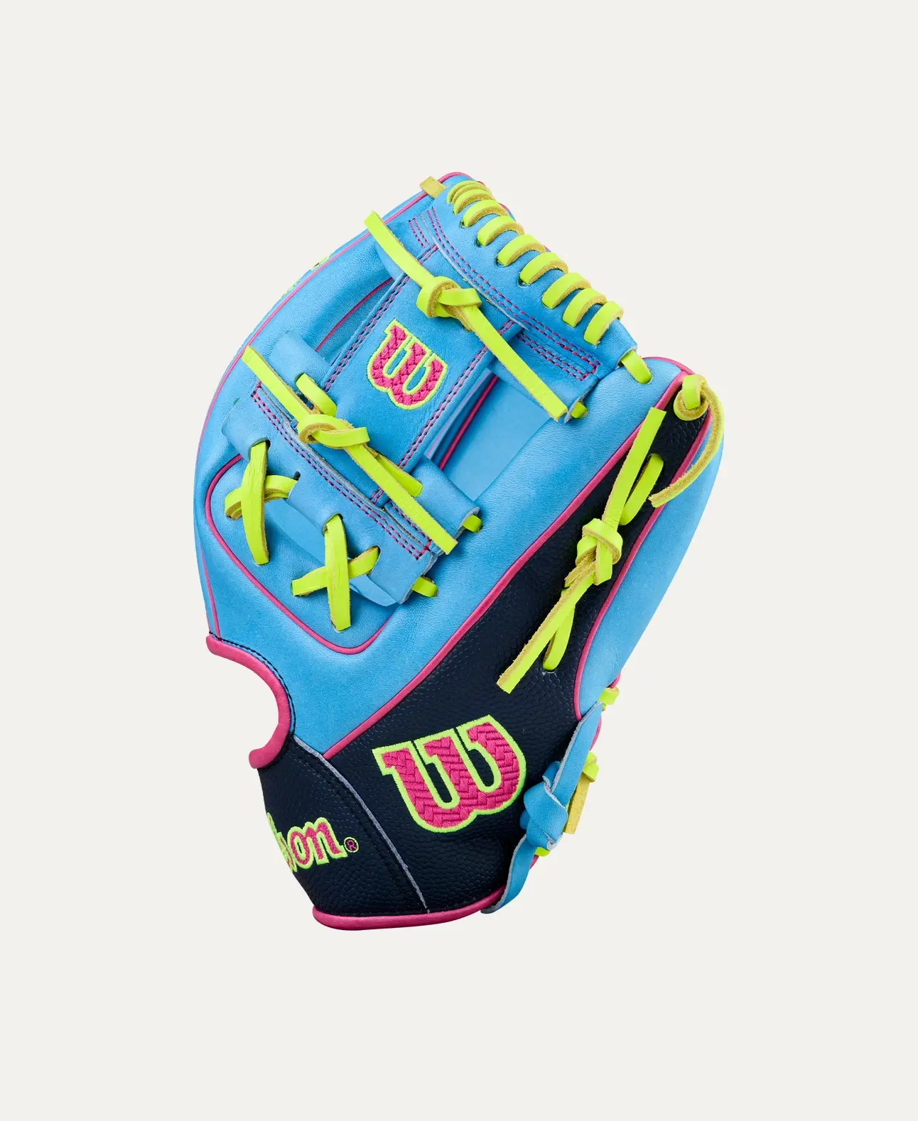 Wilson 2026 Spring A2000 1786 Sky Blue/Navy/Optic Yellow 11.5" RHT