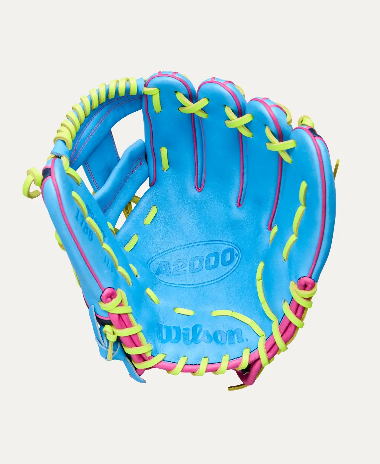 Wilson 2026 Spring A2000 1786 Sky Blue/Navy/Optic Yellow 11.5" RHT