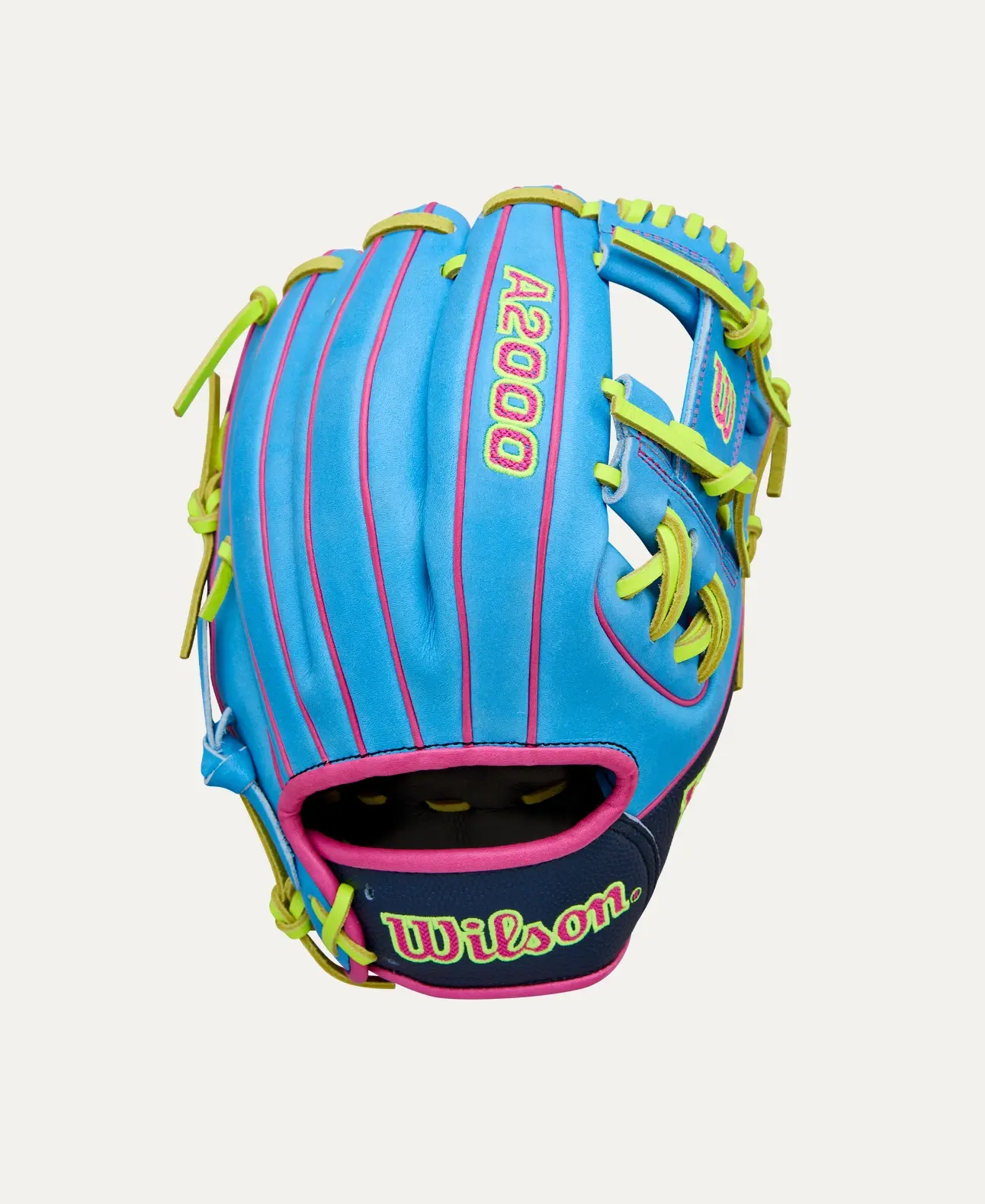 Wilson 2026 Spring A2000 1786 Sky Blue/Navy/Optic Yellow 11.5" RHT