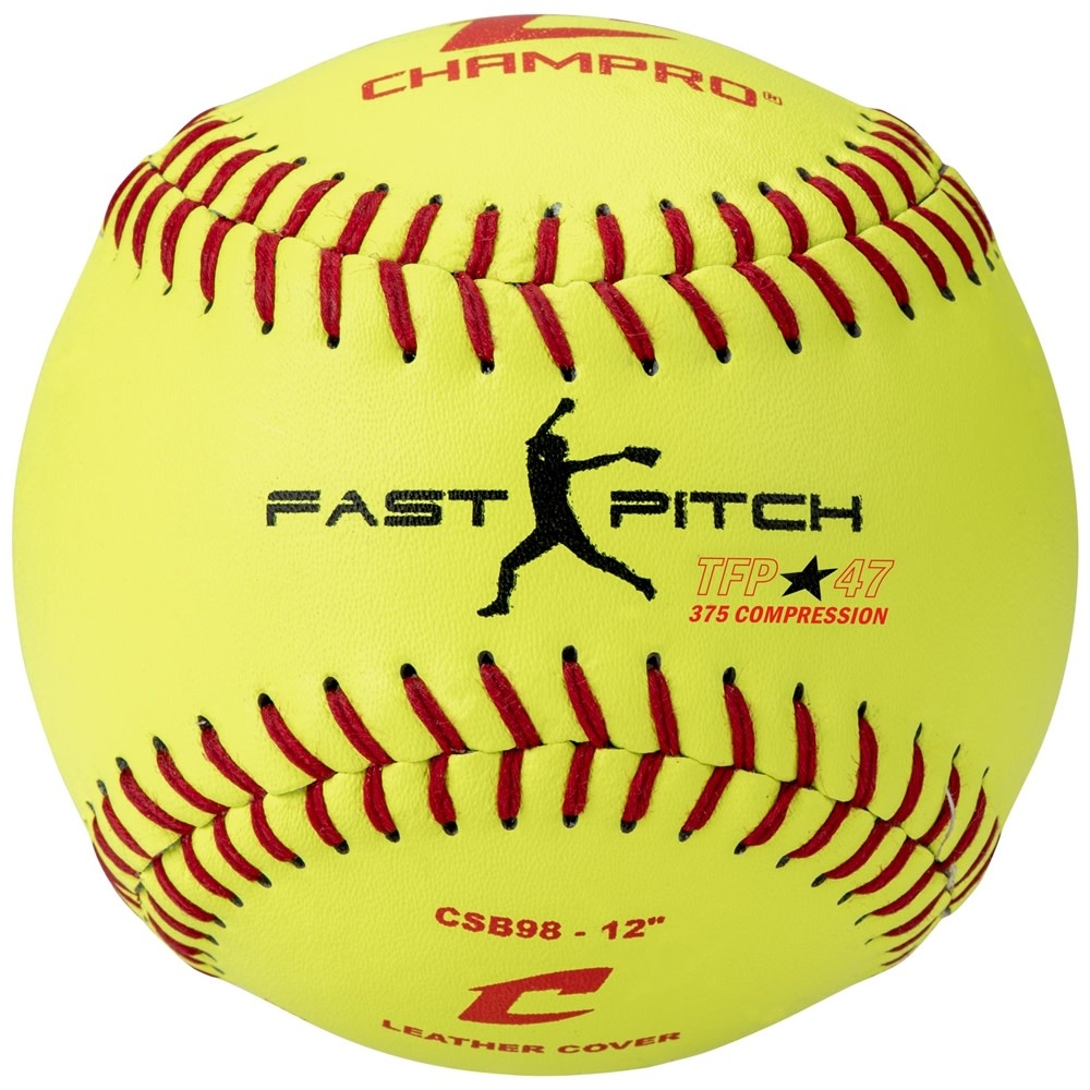 Champro 12" Fastpitch Leather Cover Practice Softball (dz)