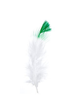 Marabou Feathers 4-6in White Green Tip  6g