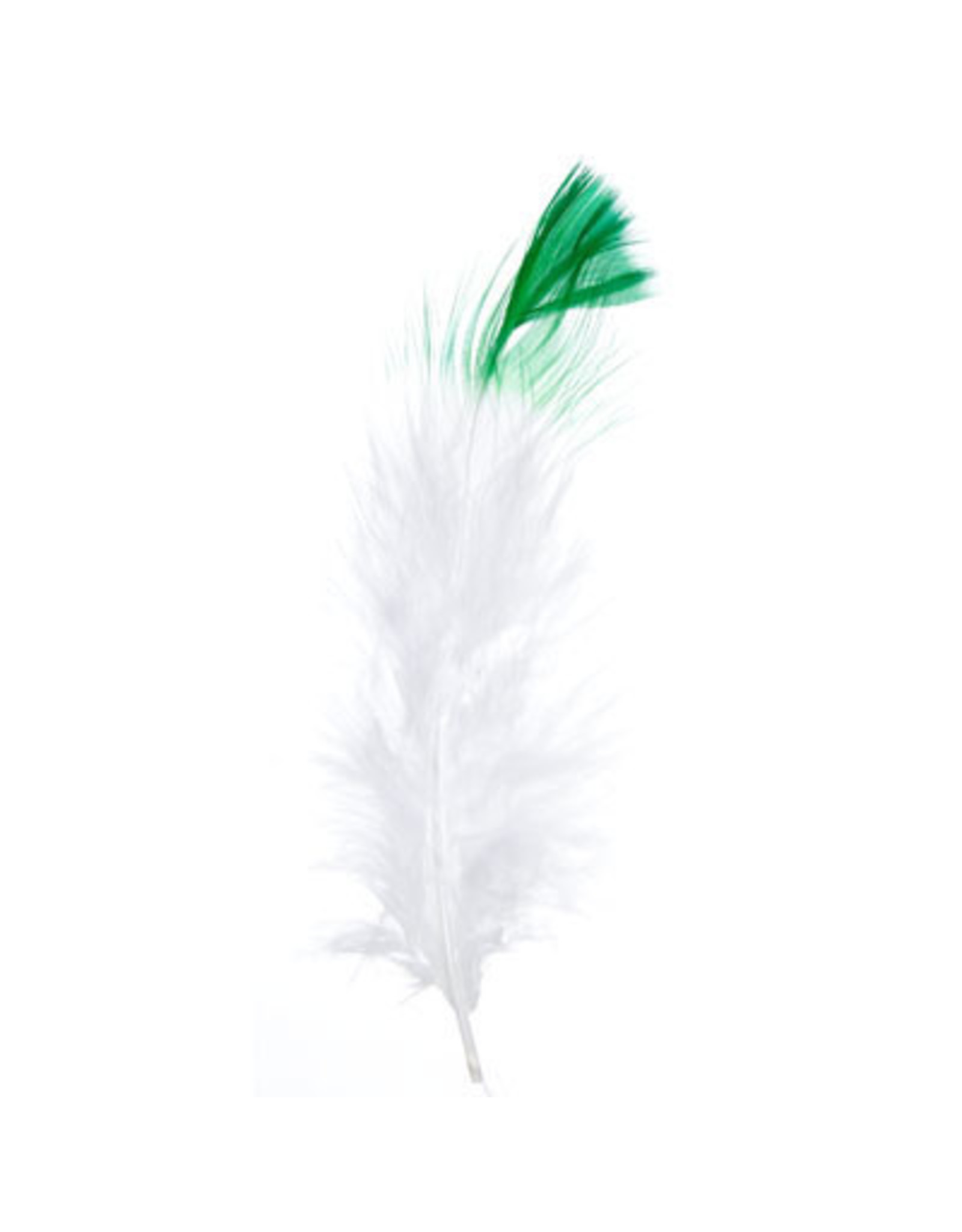 Marabou Feathers 4-6in White Green Tip  6g