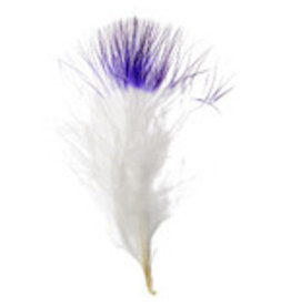 Marabou Feathers 4-6in White Purple Tip  6g