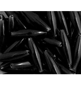 Spaghetti Beads 19x6mm Opaque Black x200