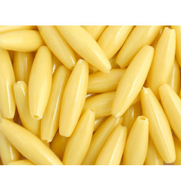 Spaghetti Beads 19x6mm Opaque Yellow x200