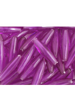 Spaghetti Beads 19x6mm Transparent Amethyst Purple x200