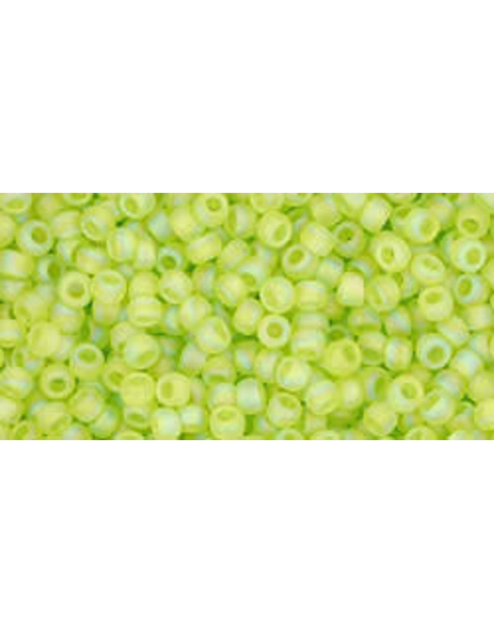 Toho 164f 11  Round 6g Transparent  Lime Green AB Matte