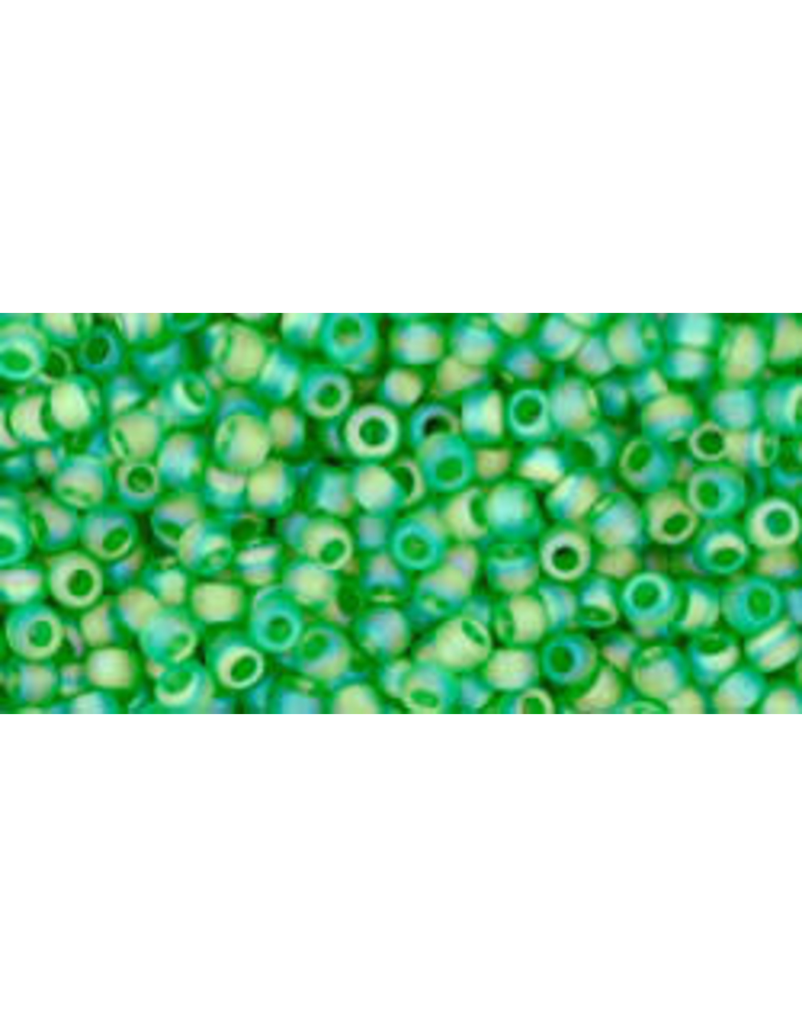 Toho 167f 11  Round 6g Transparent Peridot Green AB Matte