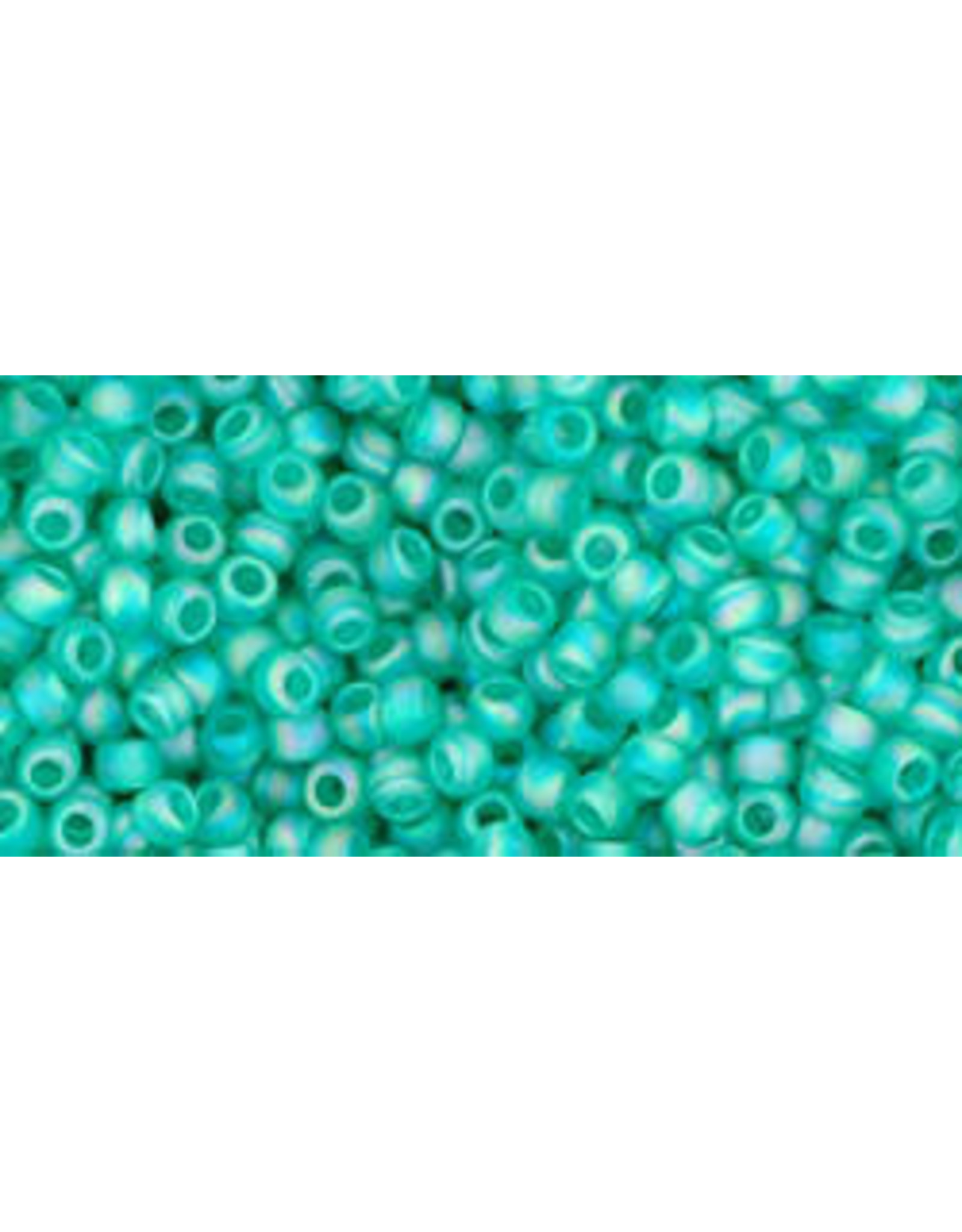 Toho 164bfB 11  Round 40g Transparent Dark Peridot Green AB Matte