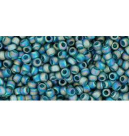 Toho 167bdfB 11  Round 40g Transparent Teal Green AB Matte