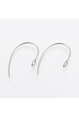 Ear Wire 25x14mm Stainless Steel  x10