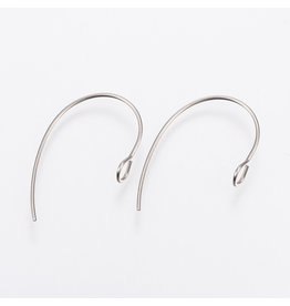 Ear Wire 25x14mm Stainless Steel  x10