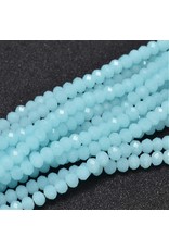 4x3mm Rondelle  Light Turquoise Blue x130