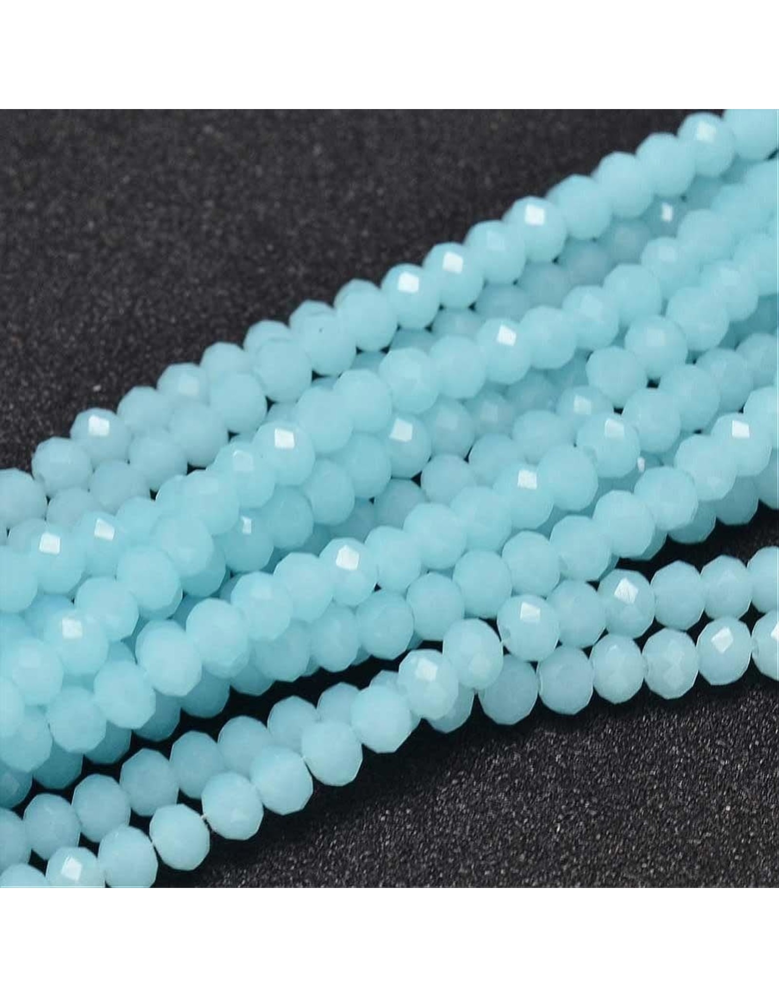 4x3mm Rondelle  Light Turquoise Blue x130