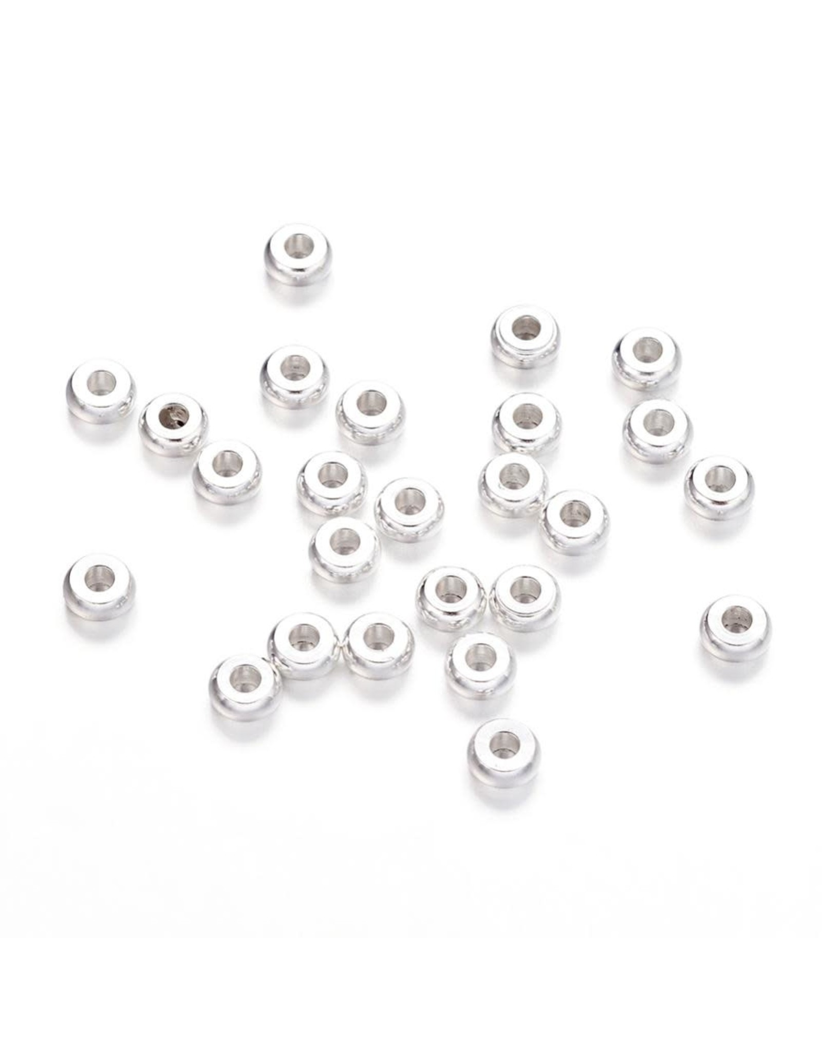 Spacer Bead 4x1.5mm Silver x100