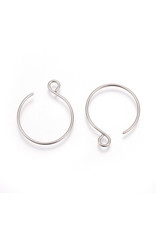 Ear Wire 22x18mm Stainless Steel x10