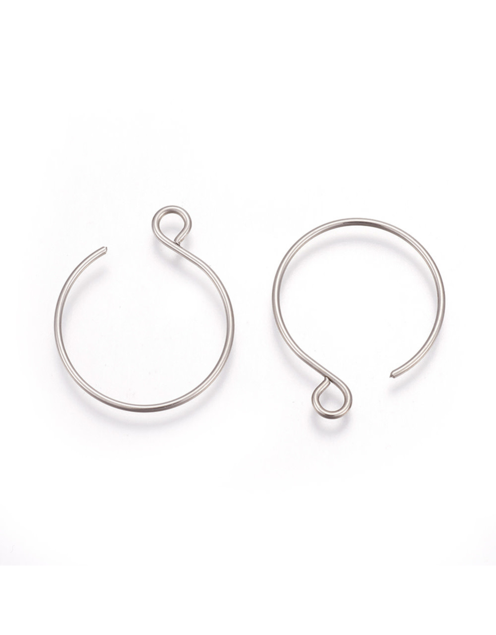 Ear Wire 22x18mm Stainless Steel x10