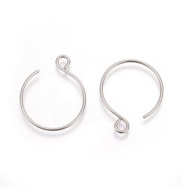 Ear Wire 22x18mm Stainless Steel x10