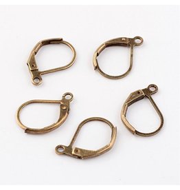 Ear Wire 10x15mm Lever Back Antique Brass x50