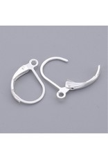 Ear Wire 10x15mm Lever Back Silver x10