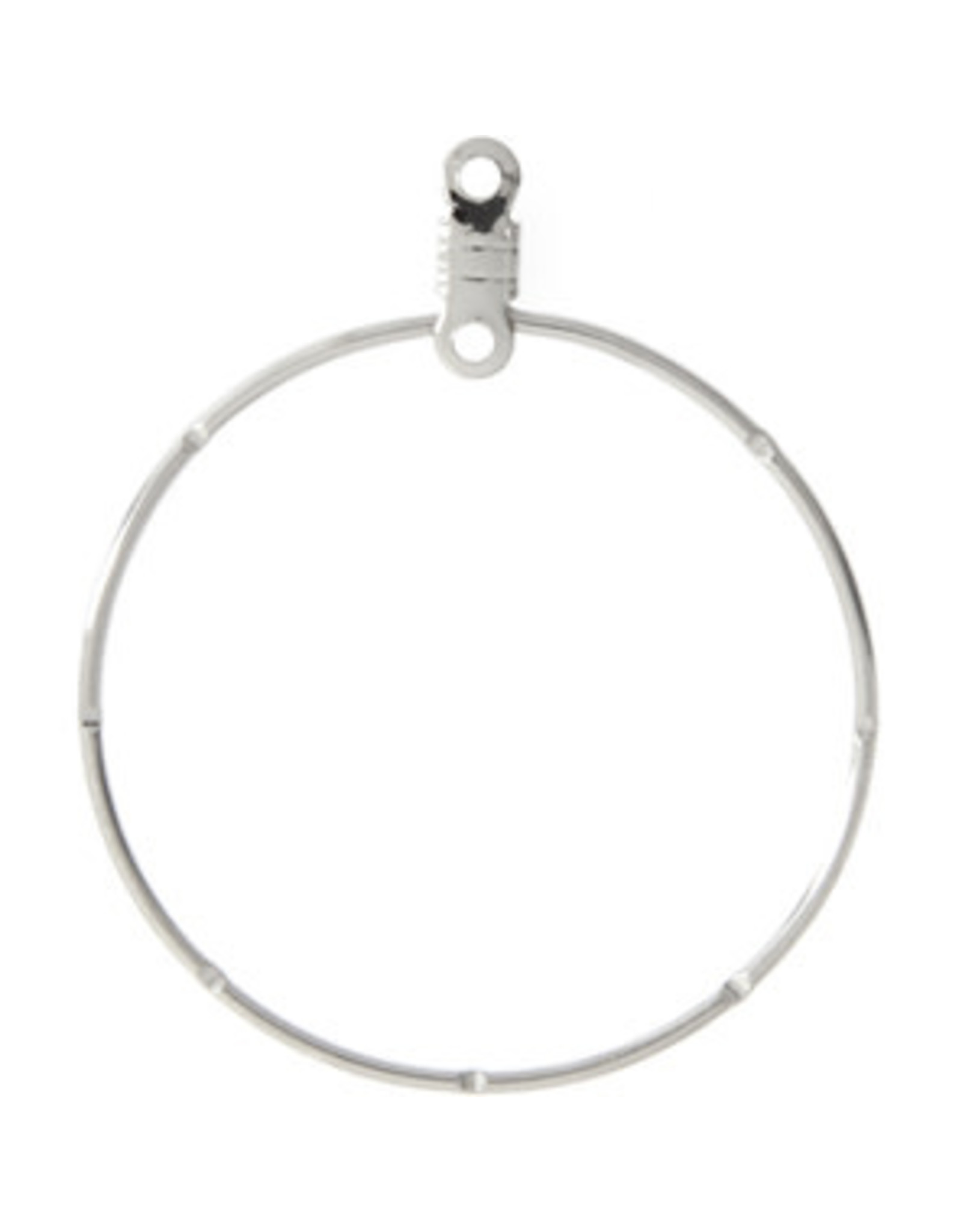 Earring Hoops Notched 30mm Nickel Colour NF x10