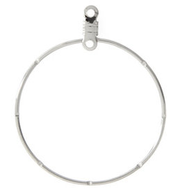 Earring Hoops Notched 30mm Nickel Colour NF x10