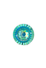 Round Resin Cabochon 20mm Turquoise Blue AB  x10