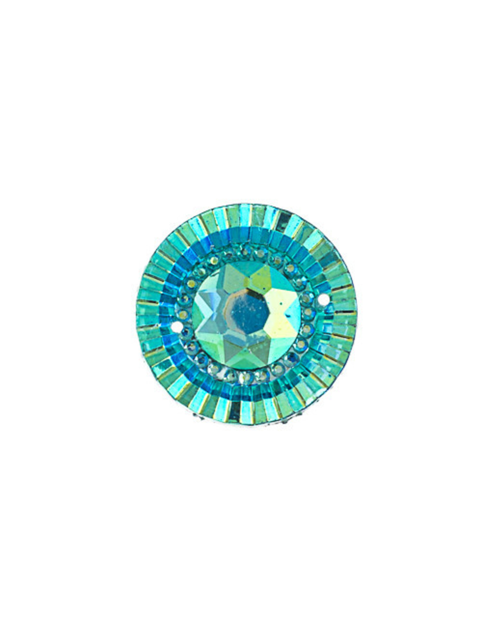 Round Resin Cabochon 20mm Turquoise Blue AB  x10