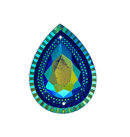 Drop Resin Cabochon 20x30mm Blue AB  x2