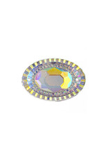 Oval Resin Cabochon 18x25mm Clear AB  x2