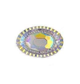 Oval Resin Cabochon 18x25mm Clear AB  x5