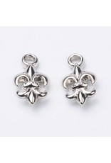 Fleur De Lis Silver 20x10mm  x10