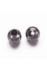 Spacer Bead Round 3mm  Gunmetal x100